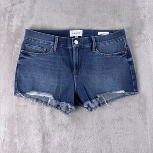 Frame Le Cutoff Denim Shorts Womens Size 28 Blue Frayed Hem‎ High Rise